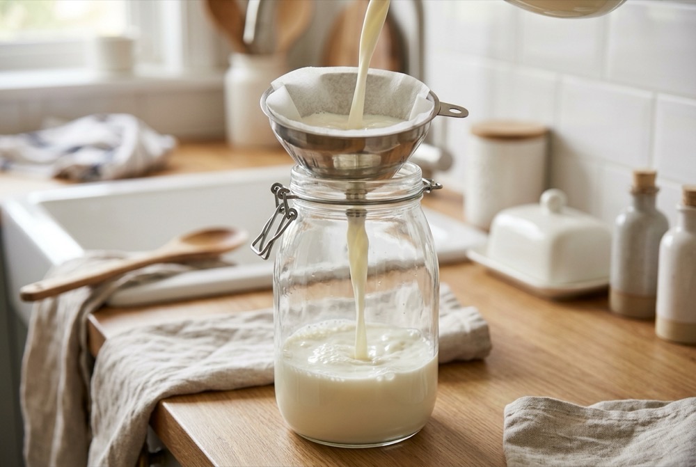 how to milk a pet cow filtering raw milk through a filter pad