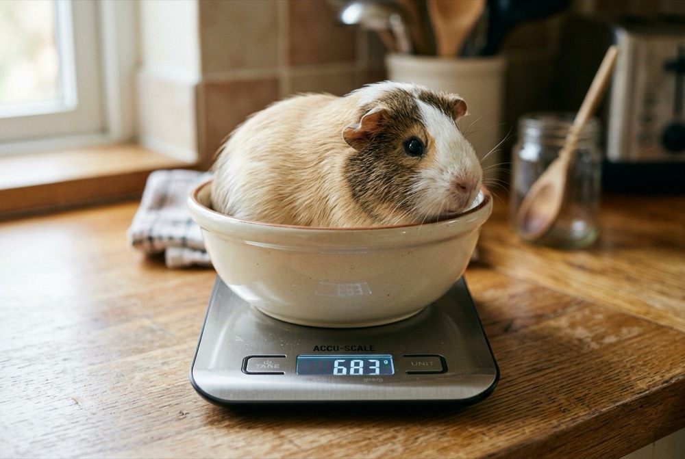 keep your guinea pig happy weekly weighing kitchen scale gram